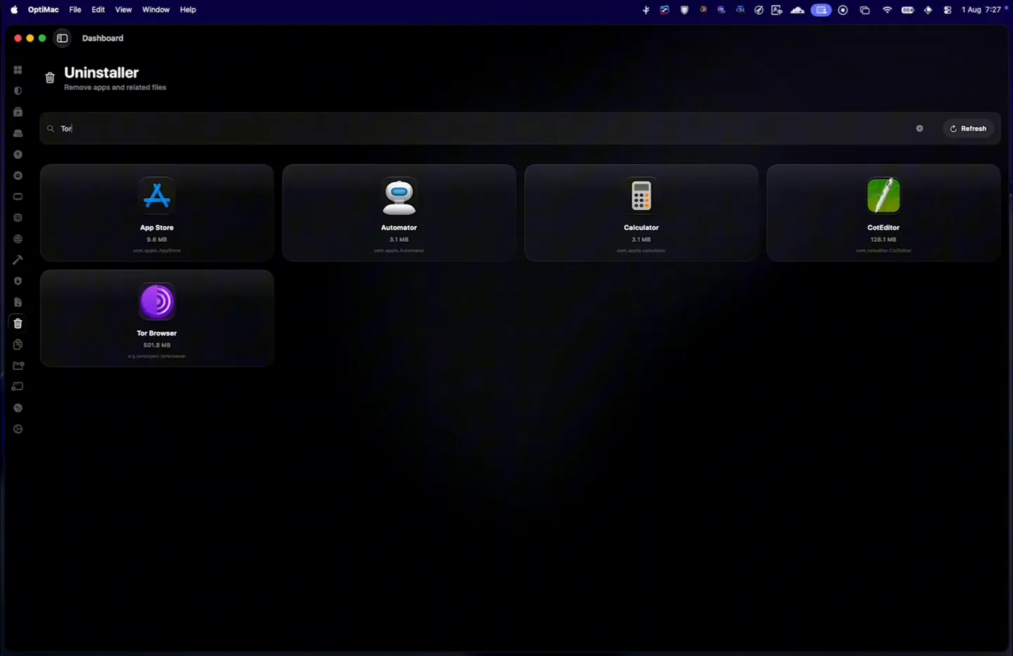 OptiMac: Uninstaller