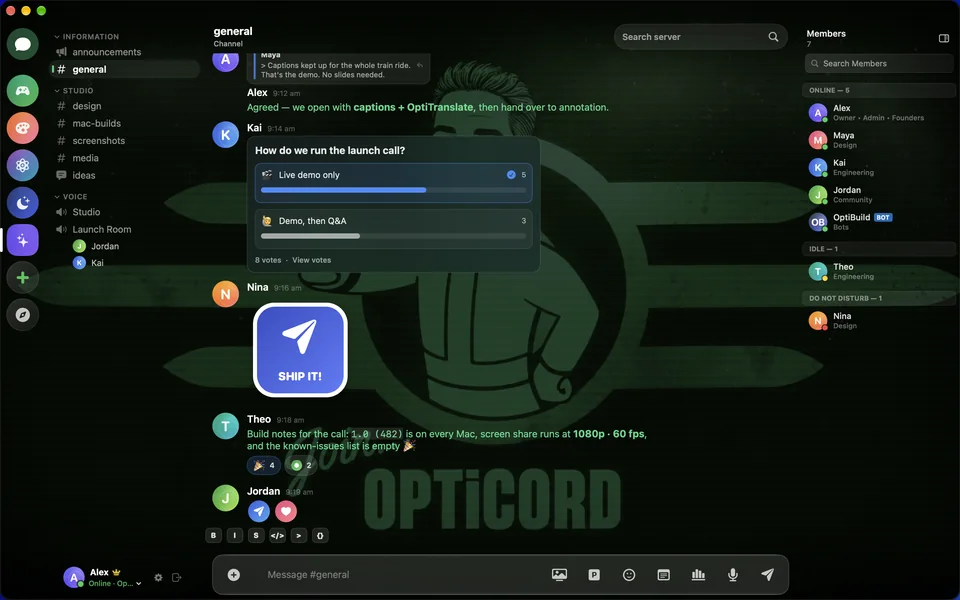 A poll in a channel, in the Fallout Terminal theme
