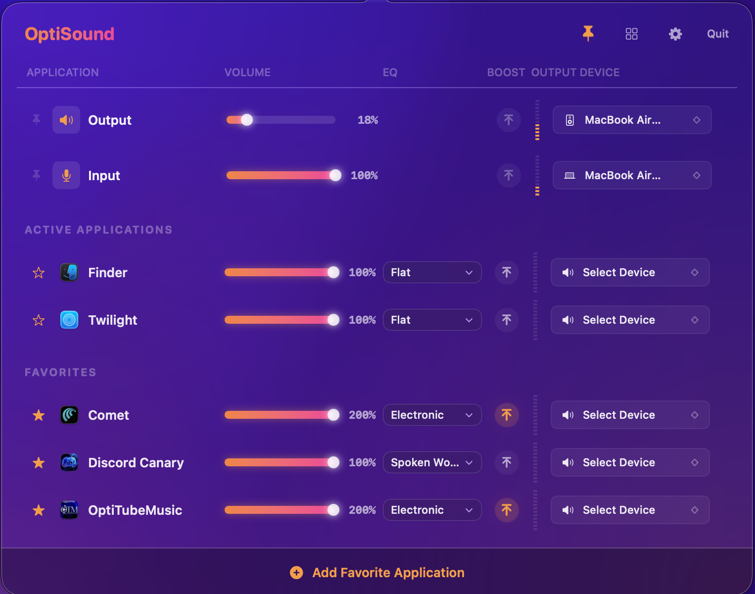 OptiSound Lilac Boost View